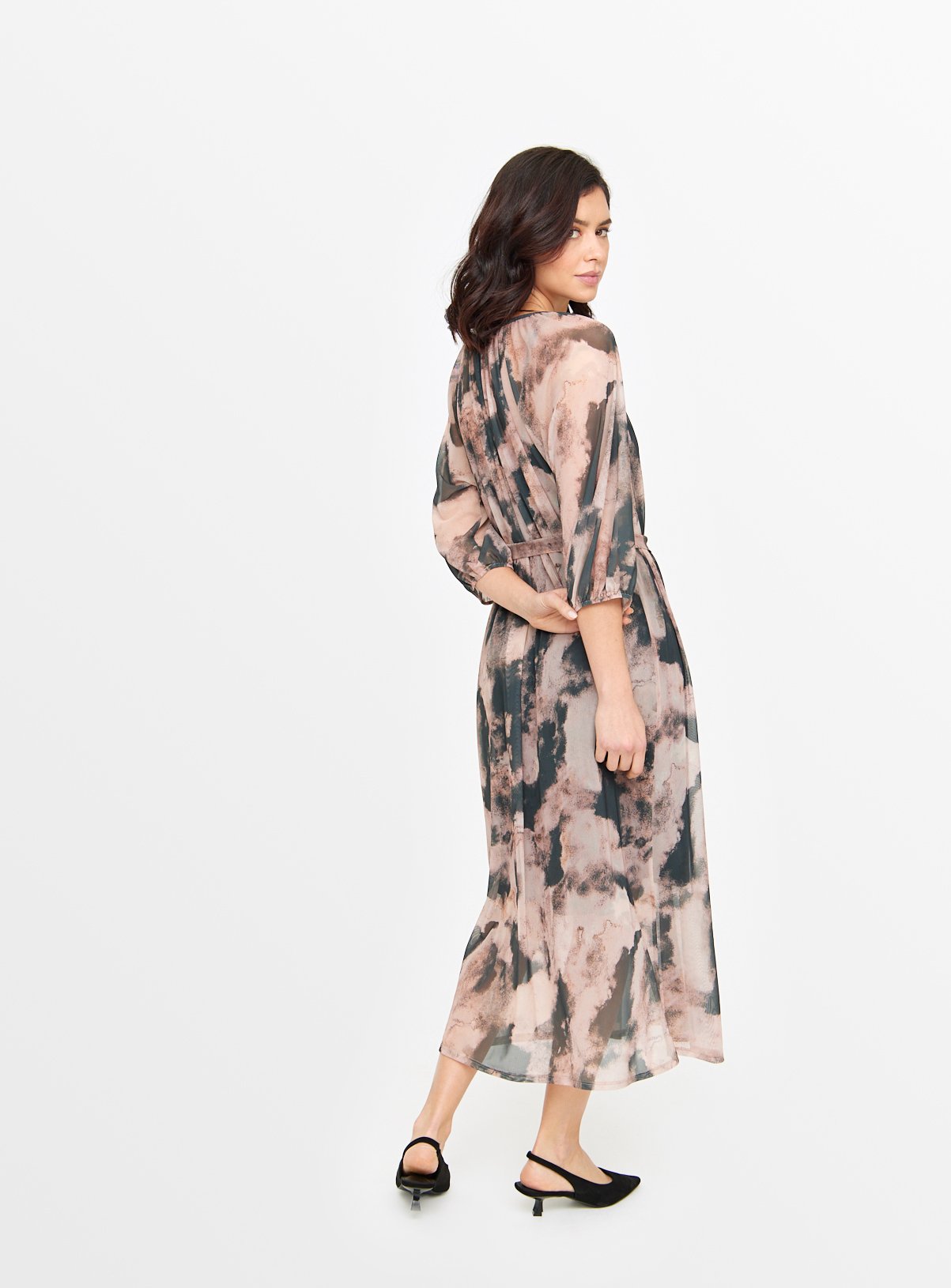 Abstract Print Mesh Shirt Dress 8 - Image 4 thumbnail